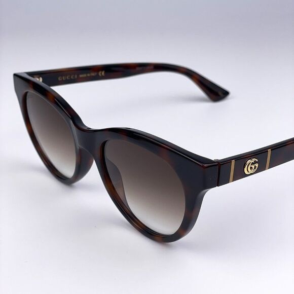 NEW Gucci GG0763S LOGO 002 Cat Eye Havana Brown Gradient Women Sunglasses - Picture 1 of 9